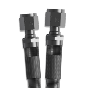 A pair of S145/S245 Series military hose assemblies on a white background.